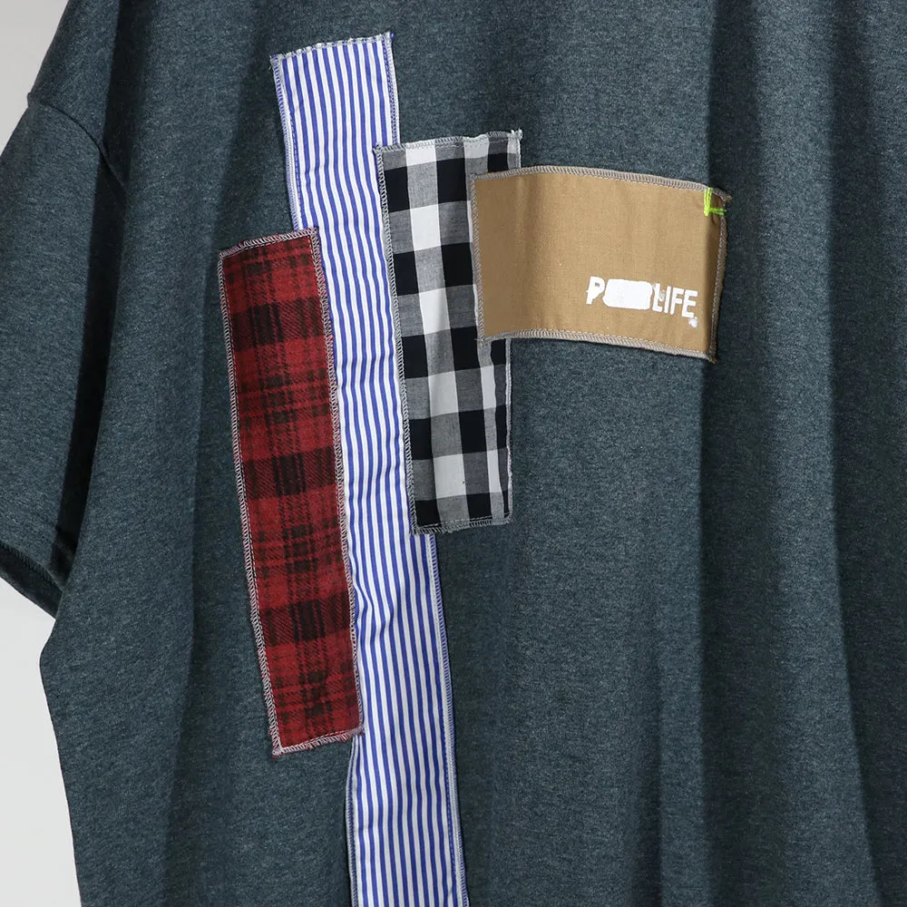 PATCH WORK TEE -HEATHER GRAY-