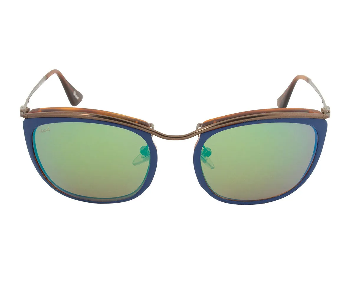 Persol PO3081S 1009/07 Sunglasses | Blue and Matte Havana Frame | Brown Mirror Gold Lens