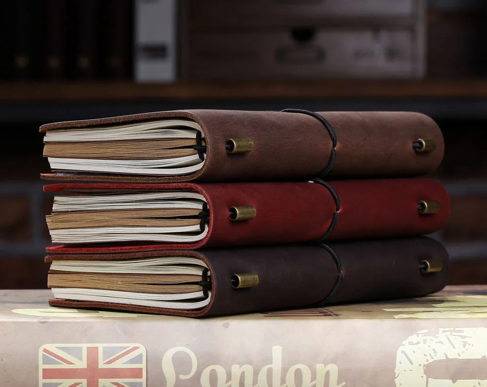 Personalized Vintage Refillable Travel Leather Notebook