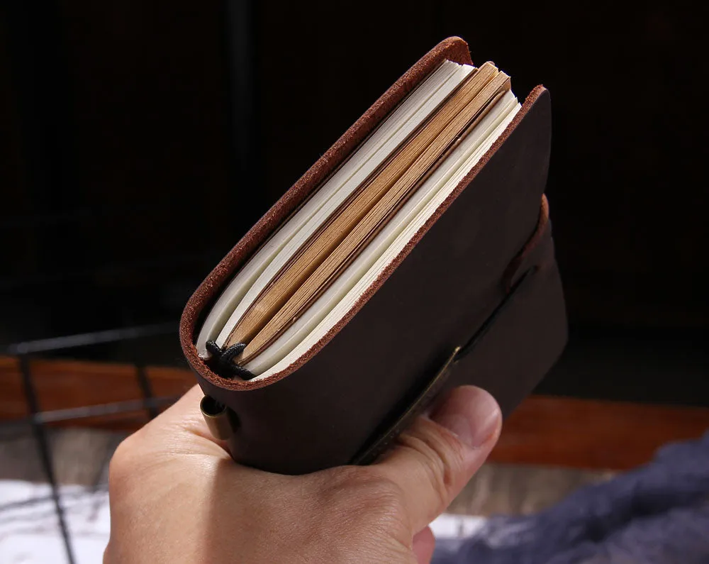 Personalized Vintage Refillable Travel Leather Notebook