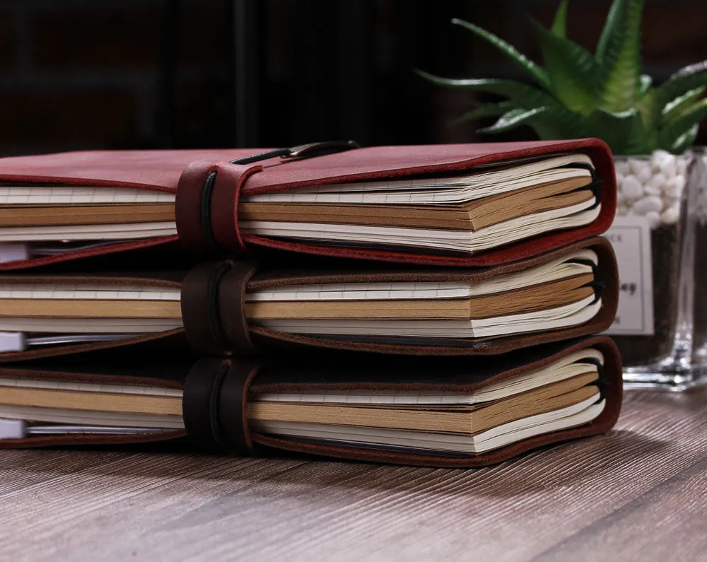 Personalized Vintage Refillable Travel Leather Notebook
