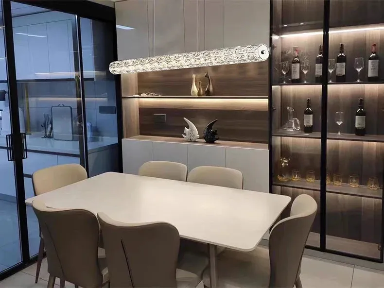 Polyanthus Modern Linear Crystal Pendant Chandeliers