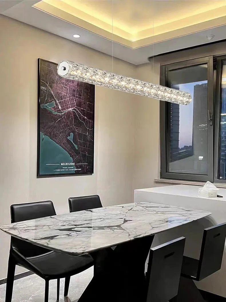Polyanthus Modern Linear Crystal Pendant Chandeliers