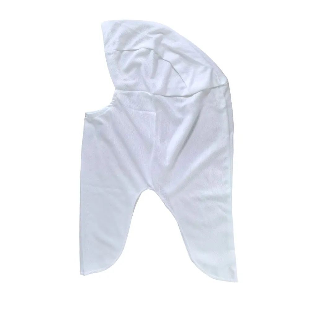 Polyester Reusable and Washable Stretch Hood | White