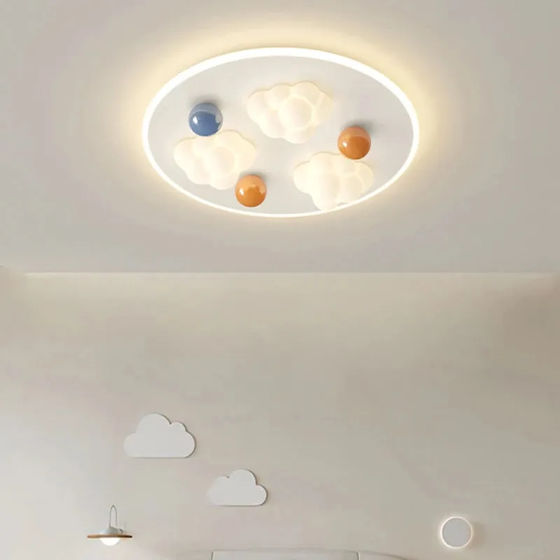 QIYI Child Room Lamps LE Ceiling  Chandeliers Lighting Round Cloud