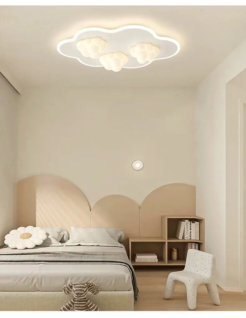 QIYI Child Room Lamps LE Ceiling  Chandeliers Lighting Round Cloud