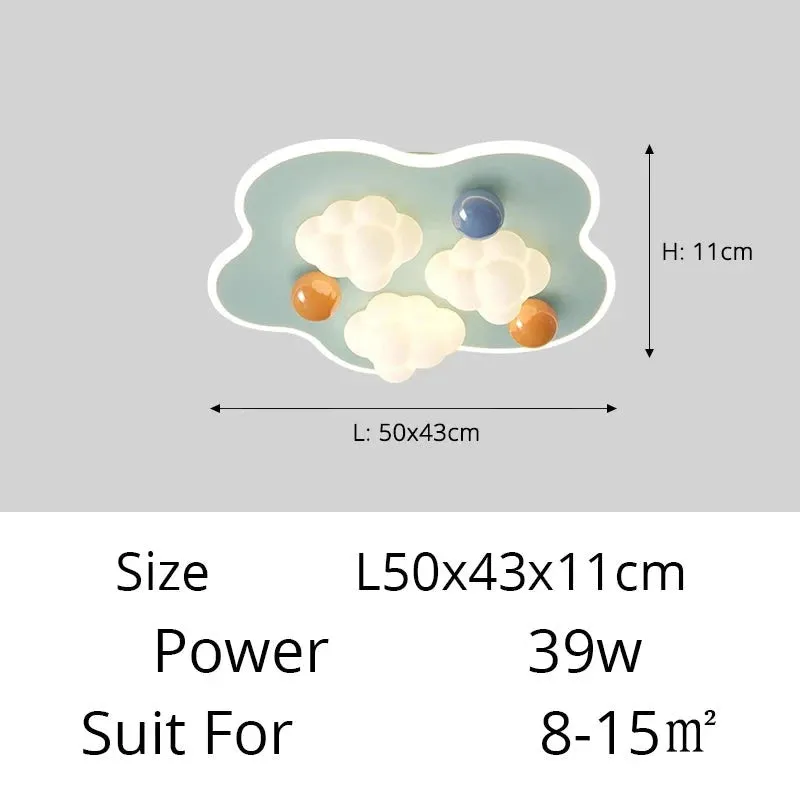 QIYI Child Room Lamps LE Ceiling  Chandeliers Lighting Round Cloud