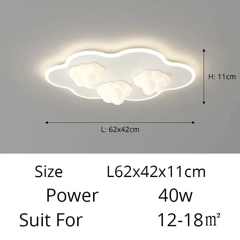 QIYI Child Room Lamps LE Ceiling  Chandeliers Lighting Round Cloud