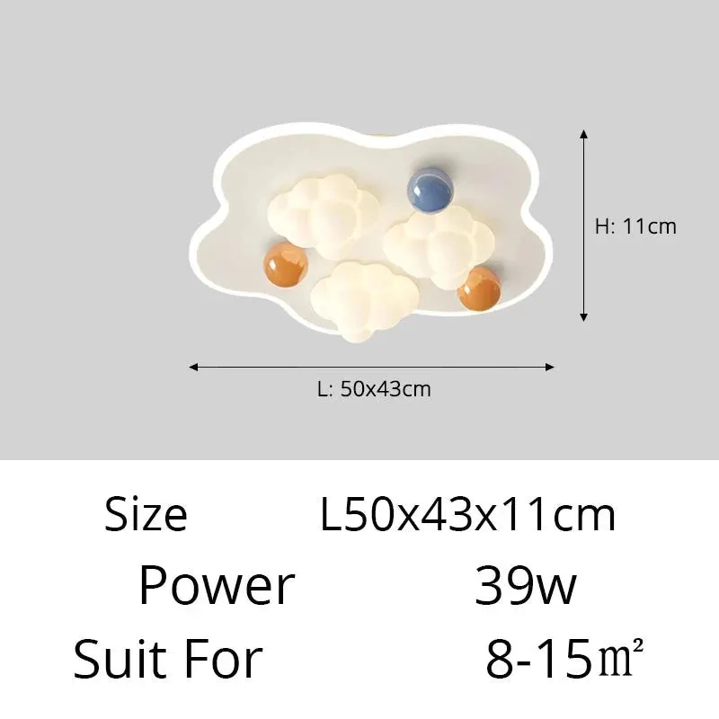QIYI Child Room Lamps LE Ceiling  Chandeliers Lighting Round Cloud