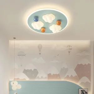 QIYI Child Room Lamps LE Ceiling  Chandeliers Lighting Round Cloud