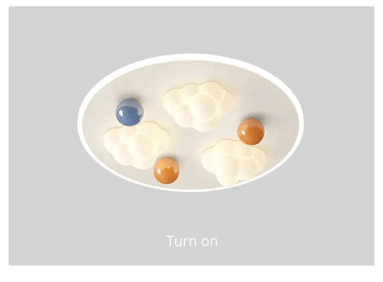 QIYI Child Room Lamps LE Ceiling  Chandeliers Lighting Round Cloud