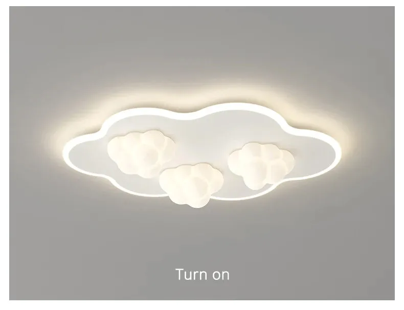 QIYI Child Room Lamps LE Ceiling  Chandeliers Lighting Round Cloud