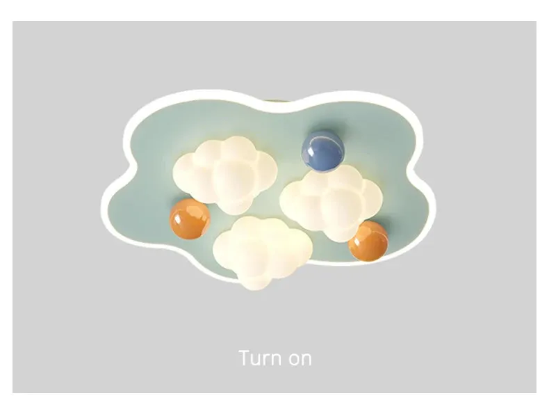 QIYI Child Room Lamps LE Ceiling  Chandeliers Lighting Round Cloud