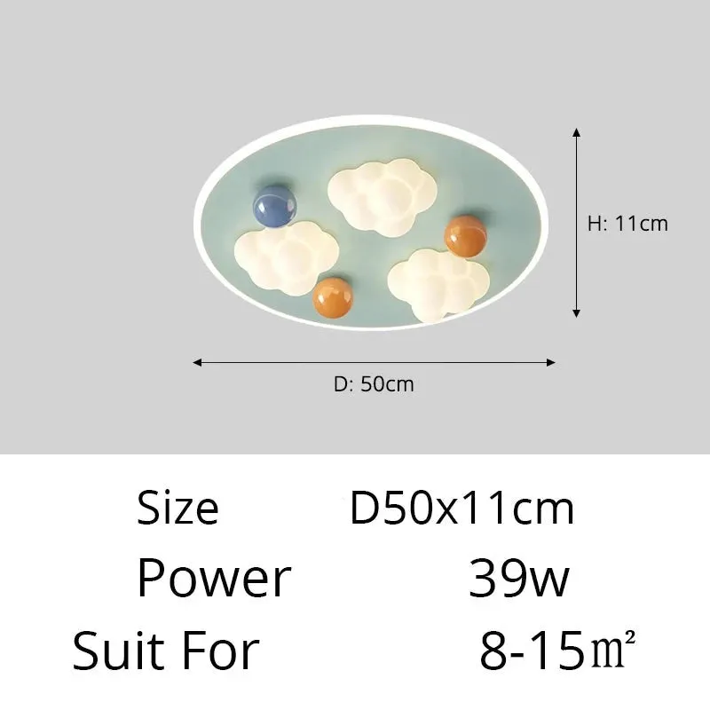 QIYI Child Room Lamps LE Ceiling  Chandeliers Lighting Round Cloud