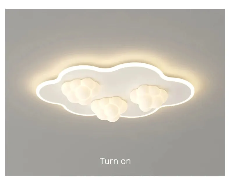 QIYI Child Room Lamps LE Ceiling  Chandeliers Lighting Round Cloud