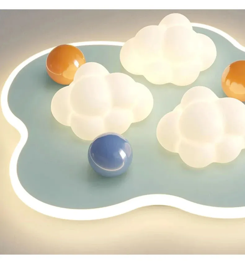 QIYI Child Room Lamps LE Ceiling  Chandeliers Lighting Round Cloud