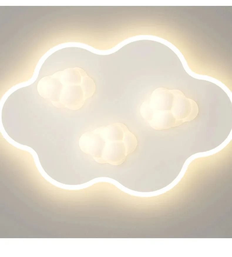 QIYI Child Room Lamps LE Ceiling  Chandeliers Lighting Round Cloud