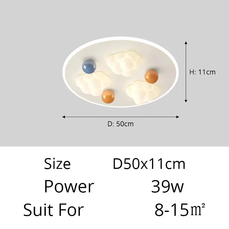 QIYI Child Room Lamps LE Ceiling  Chandeliers Lighting Round Cloud