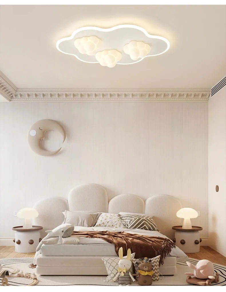 QIYI Child Room Lamps LE Ceiling  Chandeliers Lighting Round Cloud