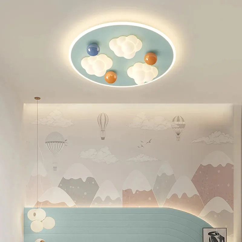 QIYI Child Room Lamps LE Ceiling  Chandeliers Lighting Round Cloud