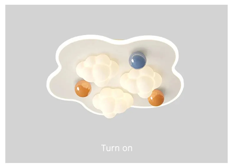 QIYI Child Room Lamps LE Ceiling  Chandeliers Lighting Round Cloud