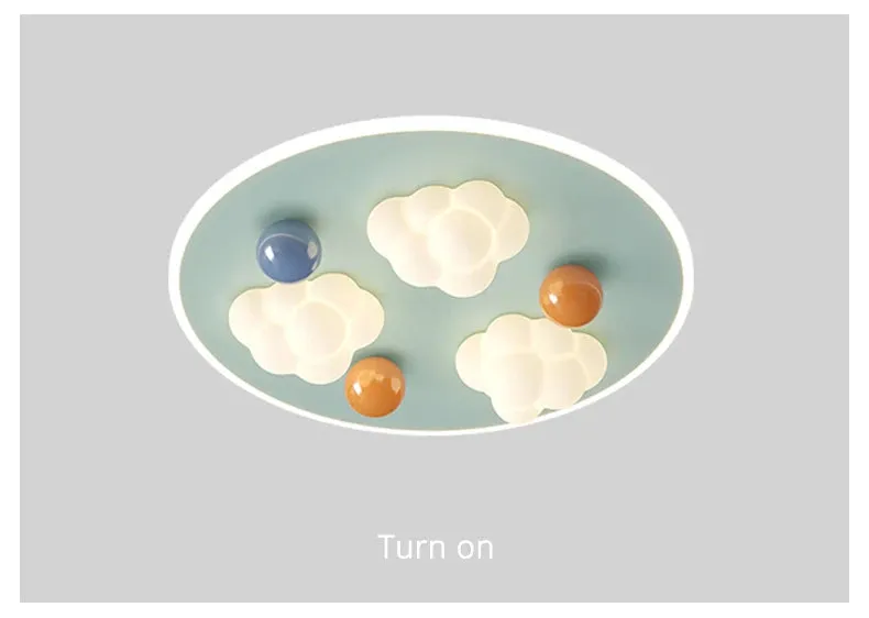 QIYI Child Room Lamps LE Ceiling  Chandeliers Lighting Round Cloud