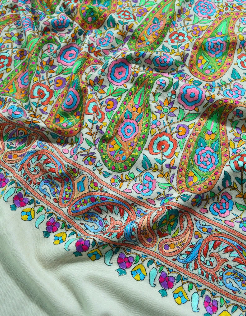 Red Pashmina Shawl With Sozni Work 5927