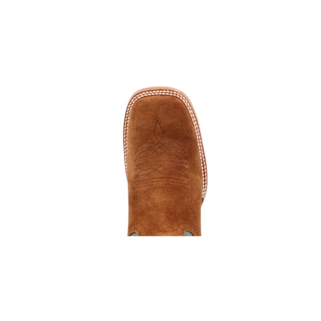 Rocky Boot Unisex Durango Collection Roughout Western Whiskey Tobacco And Aqua Boot