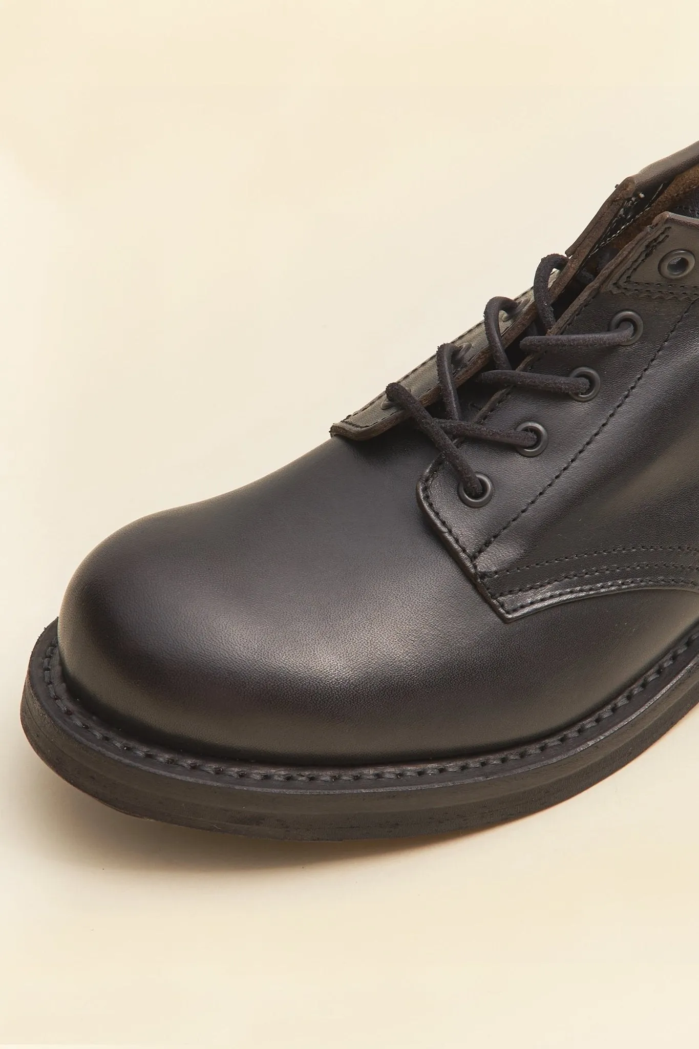 Rolling Dub Trio Coupen Mid-Cut Boot - All Black Horse Leather