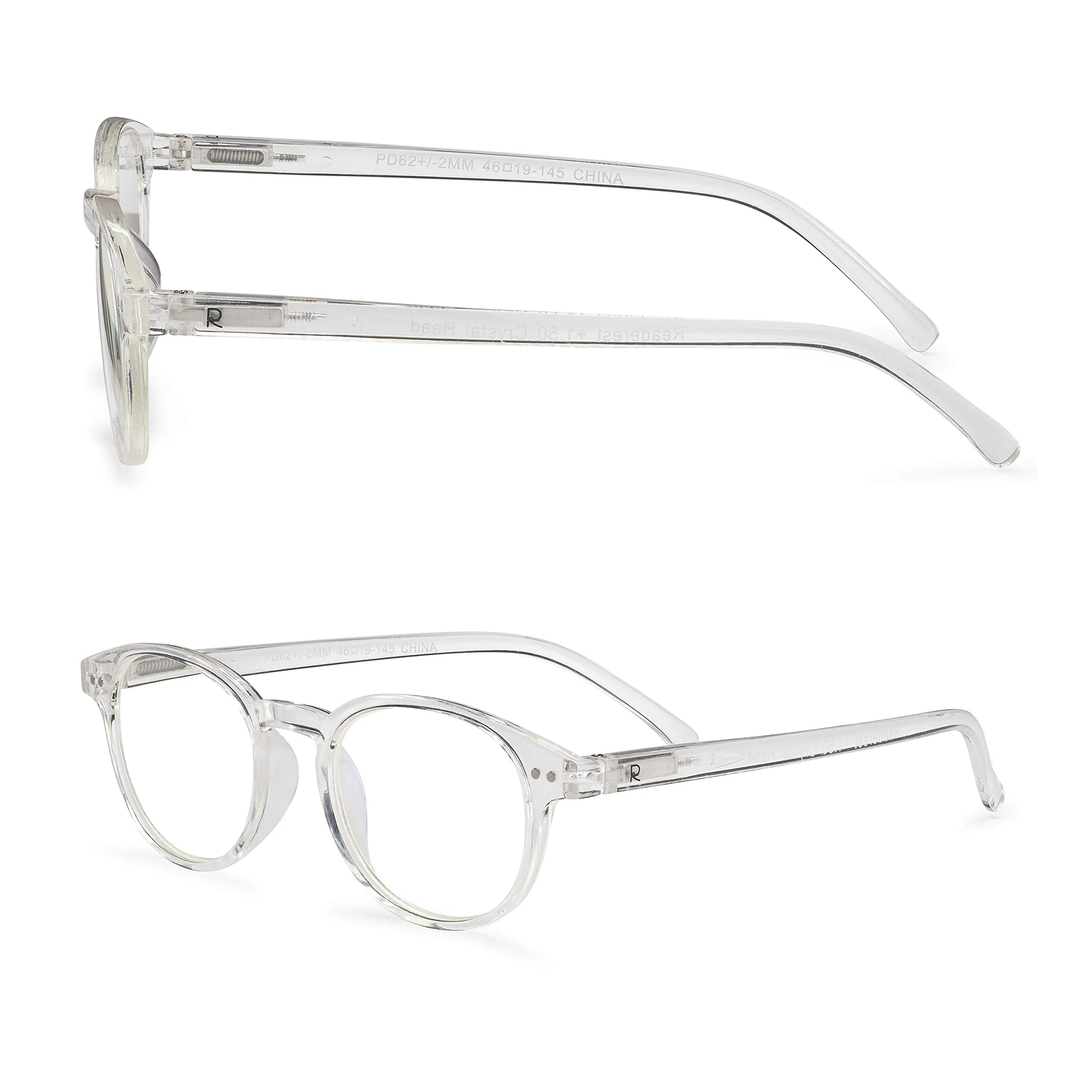 Round-Blue-Light-Blocking-Reading-Glasses-Clear-2-50-Magnification-Computer-Glasses