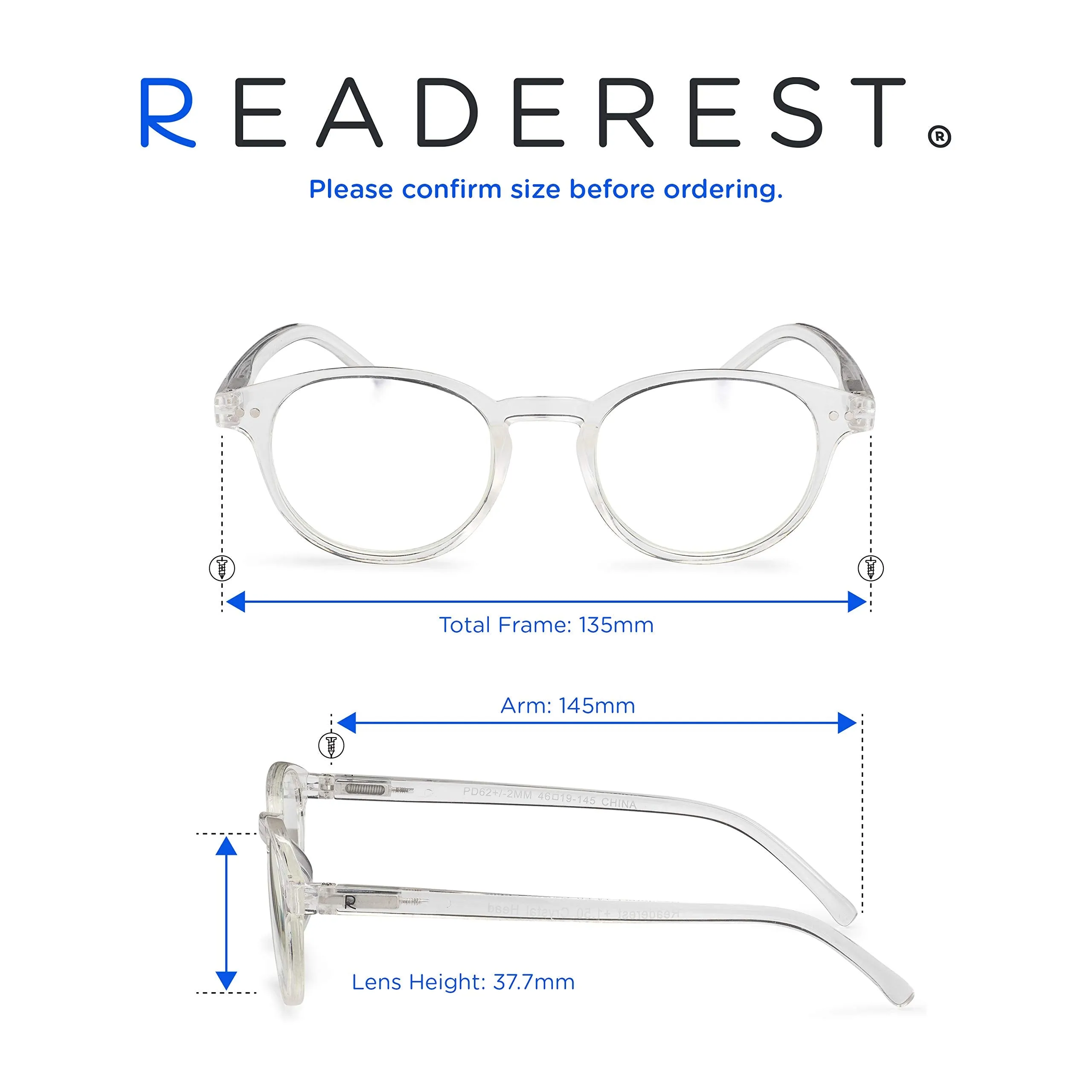Round-Blue-Light-Blocking-Reading-Glasses-Clear-2-50-Magnification-Computer-Glasses