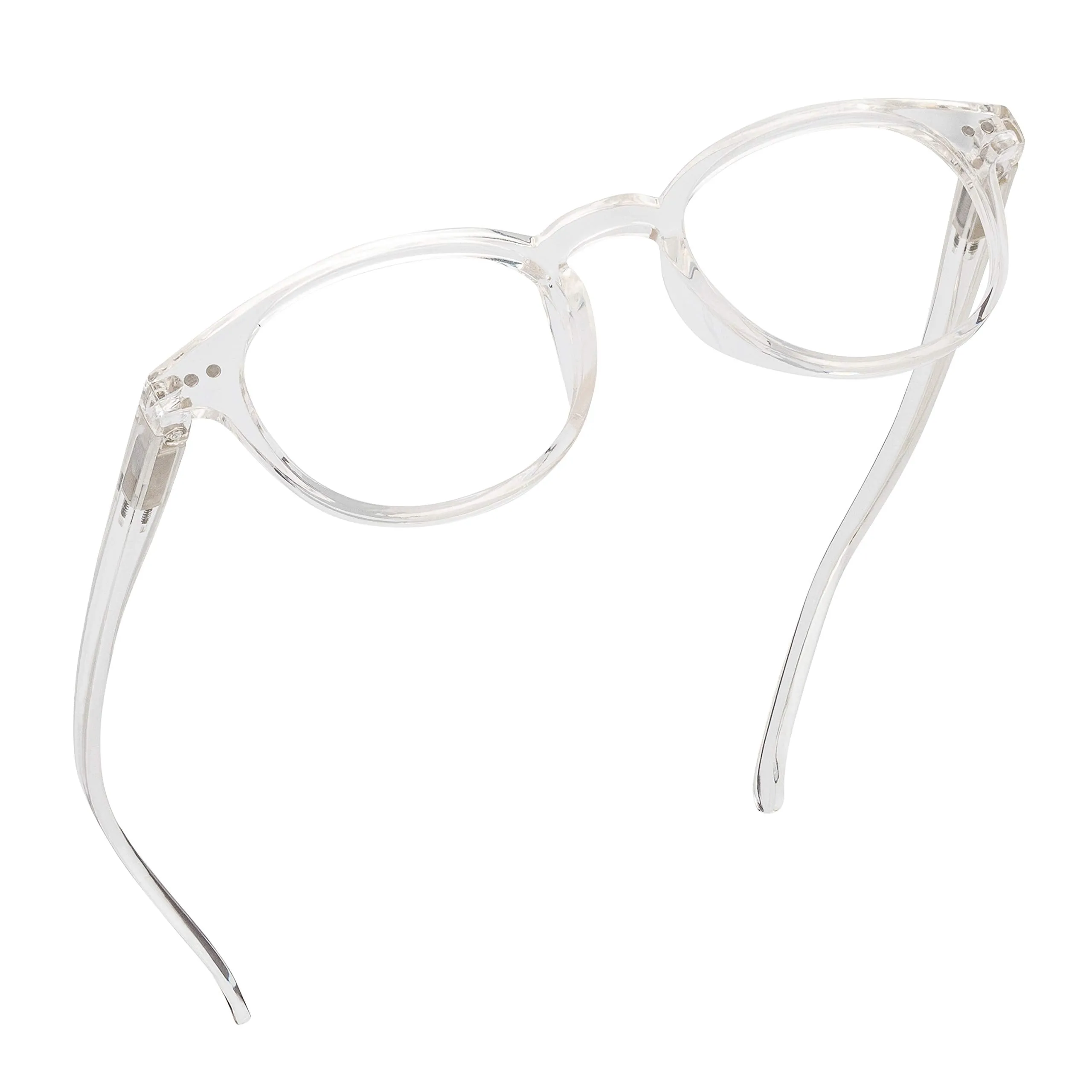 Round-Blue-Light-Blocking-Reading-Glasses-Clear-2-50-Magnification-Computer-Glasses