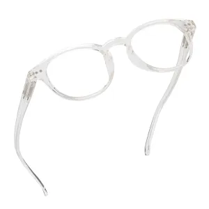 Round-Blue-Light-Blocking-Reading-Glasses-Clear-2-50-Magnification-Computer-Glasses