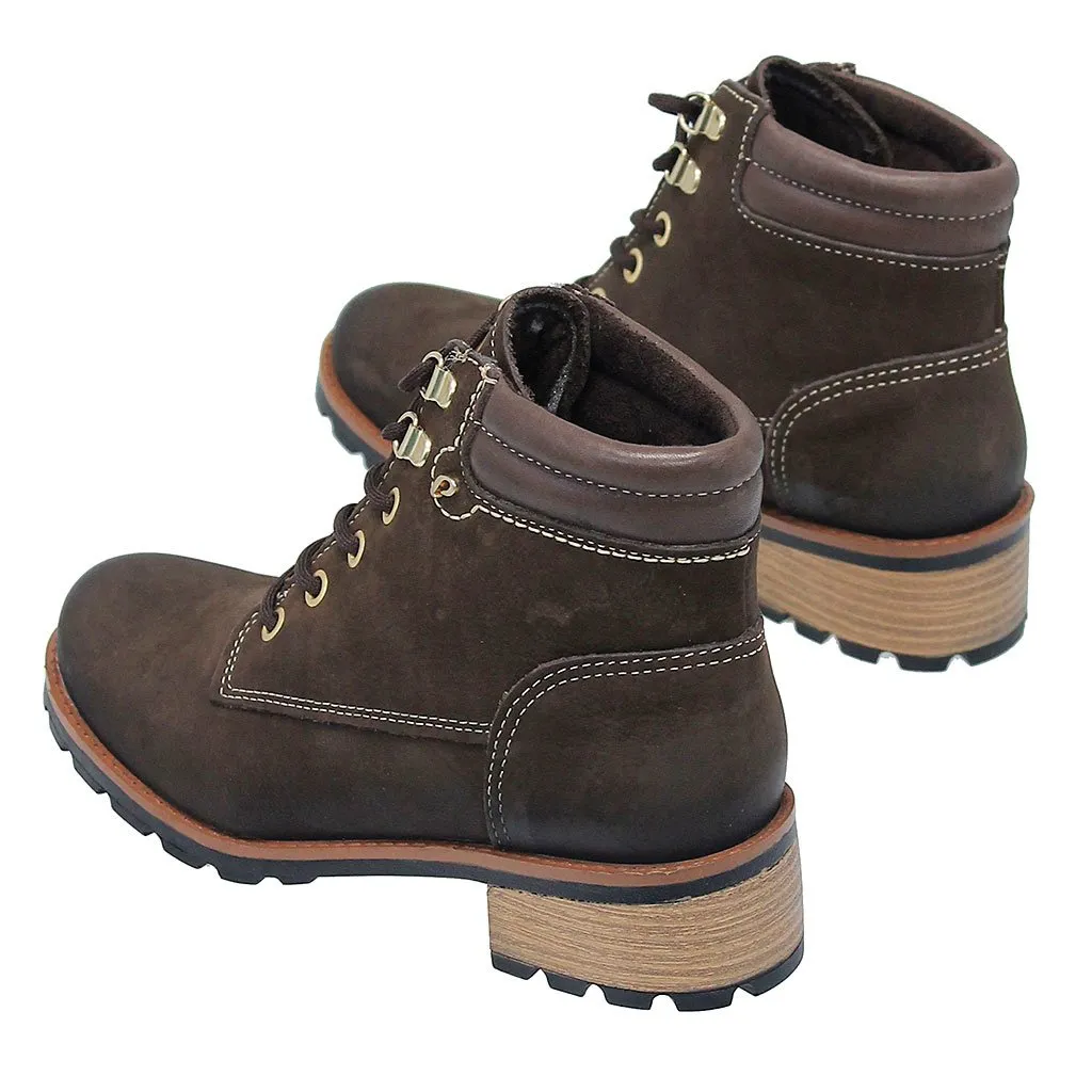 Rustic Brown Lace-Up Ankle Boot #BL140115LN ()
