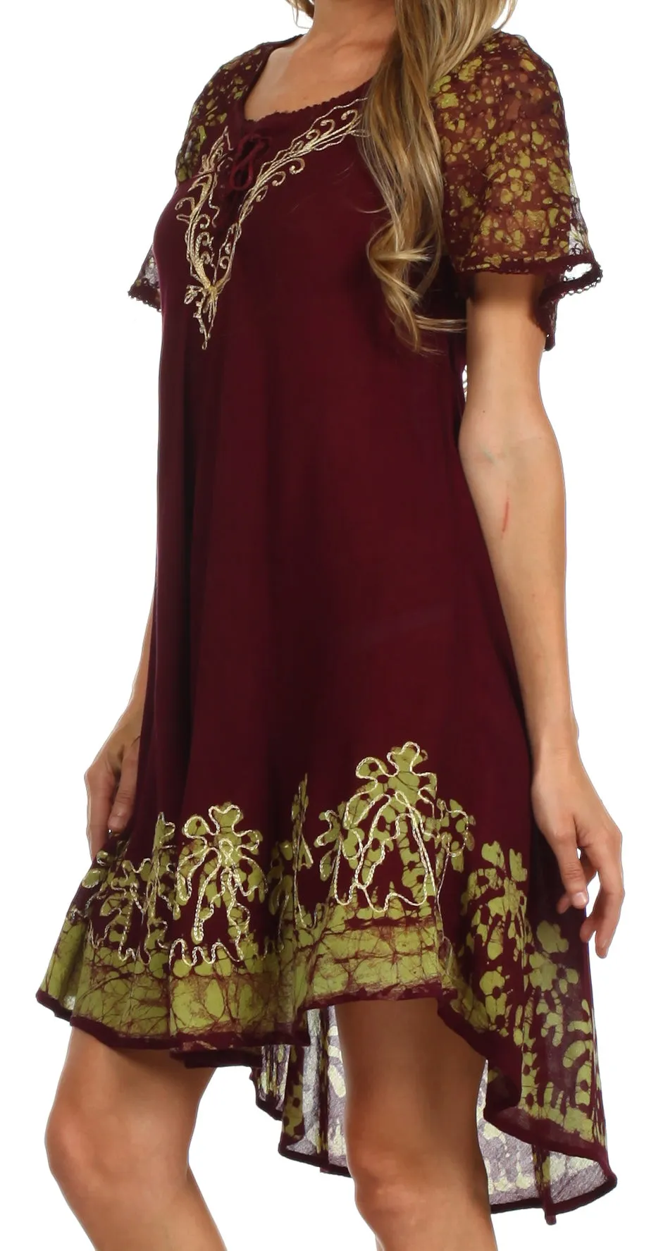 Sakkas Royal Palm Batik Dress / Cover Up