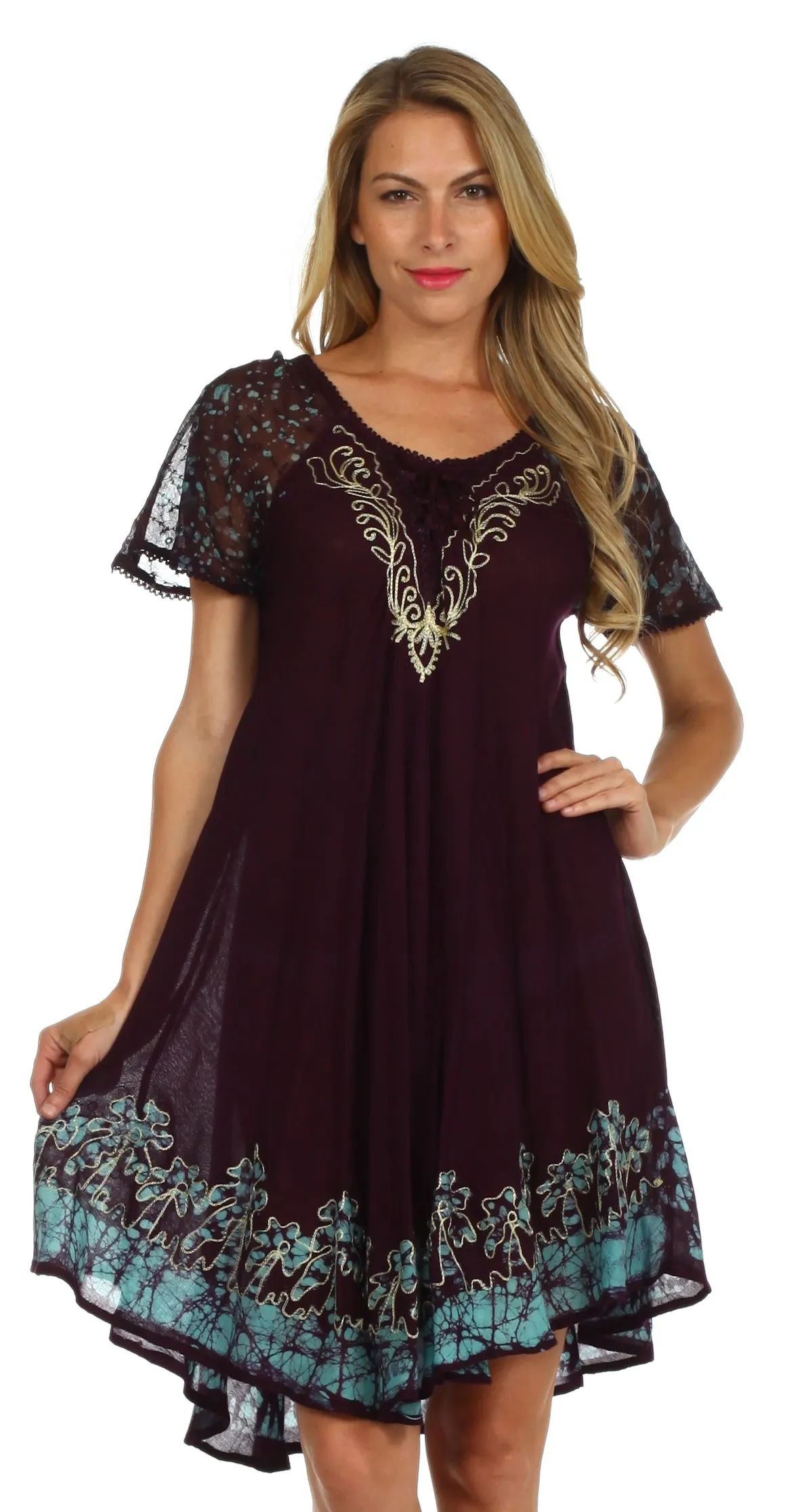 Sakkas Royal Palm Batik Dress / Cover Up
