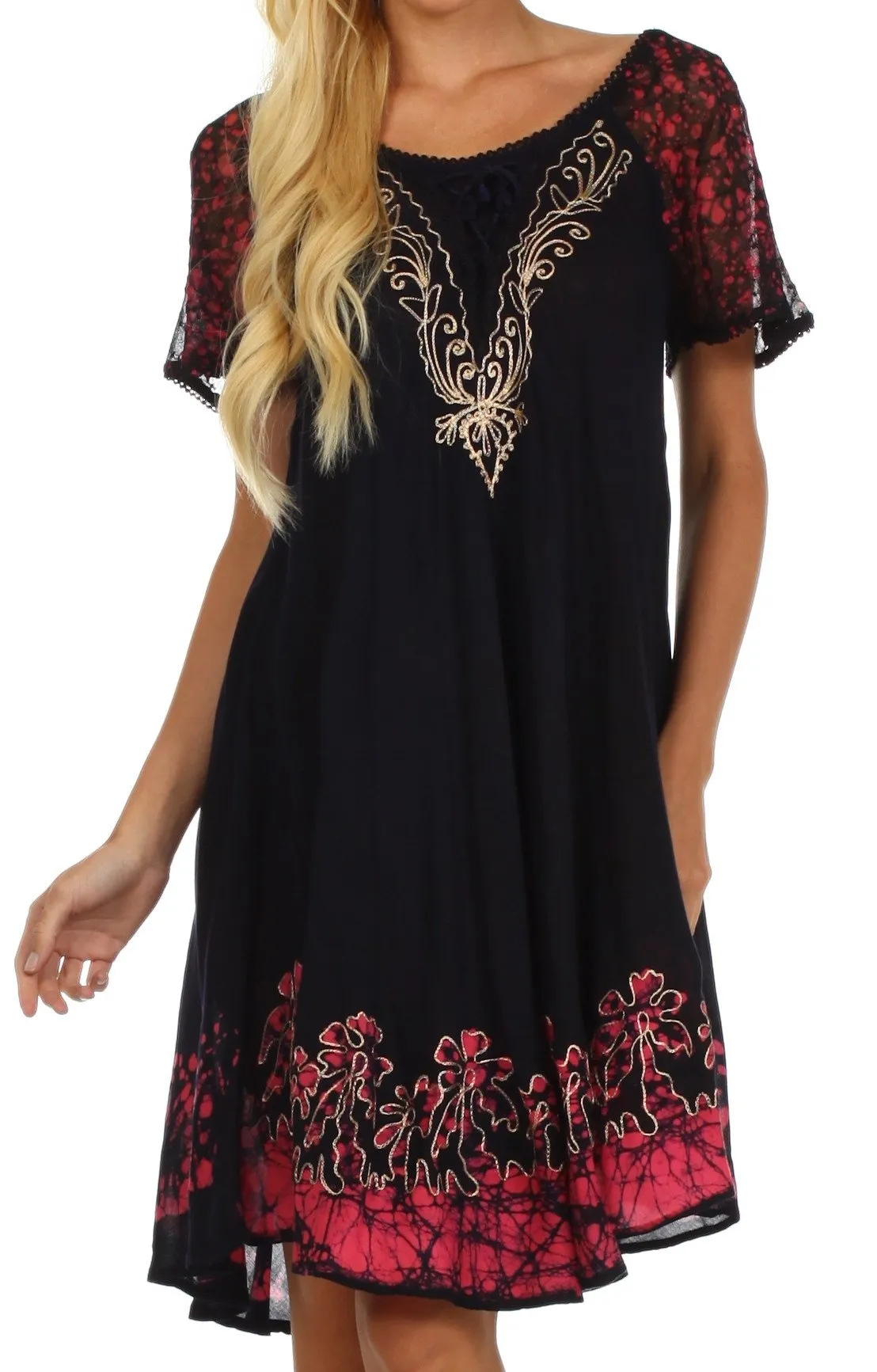 Sakkas Royal Palm Batik Dress / Cover Up