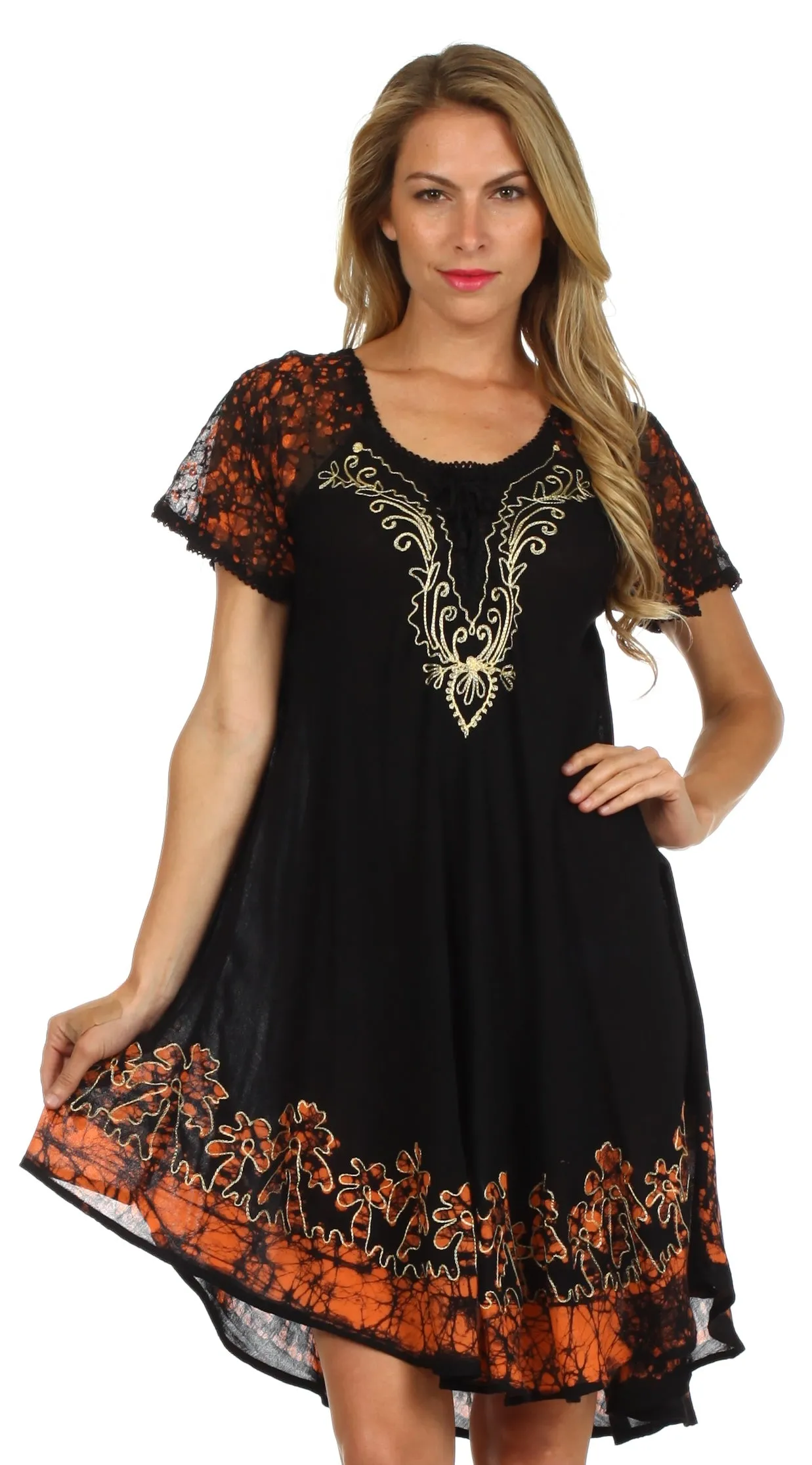 Sakkas Royal Palm Batik Dress / Cover Up