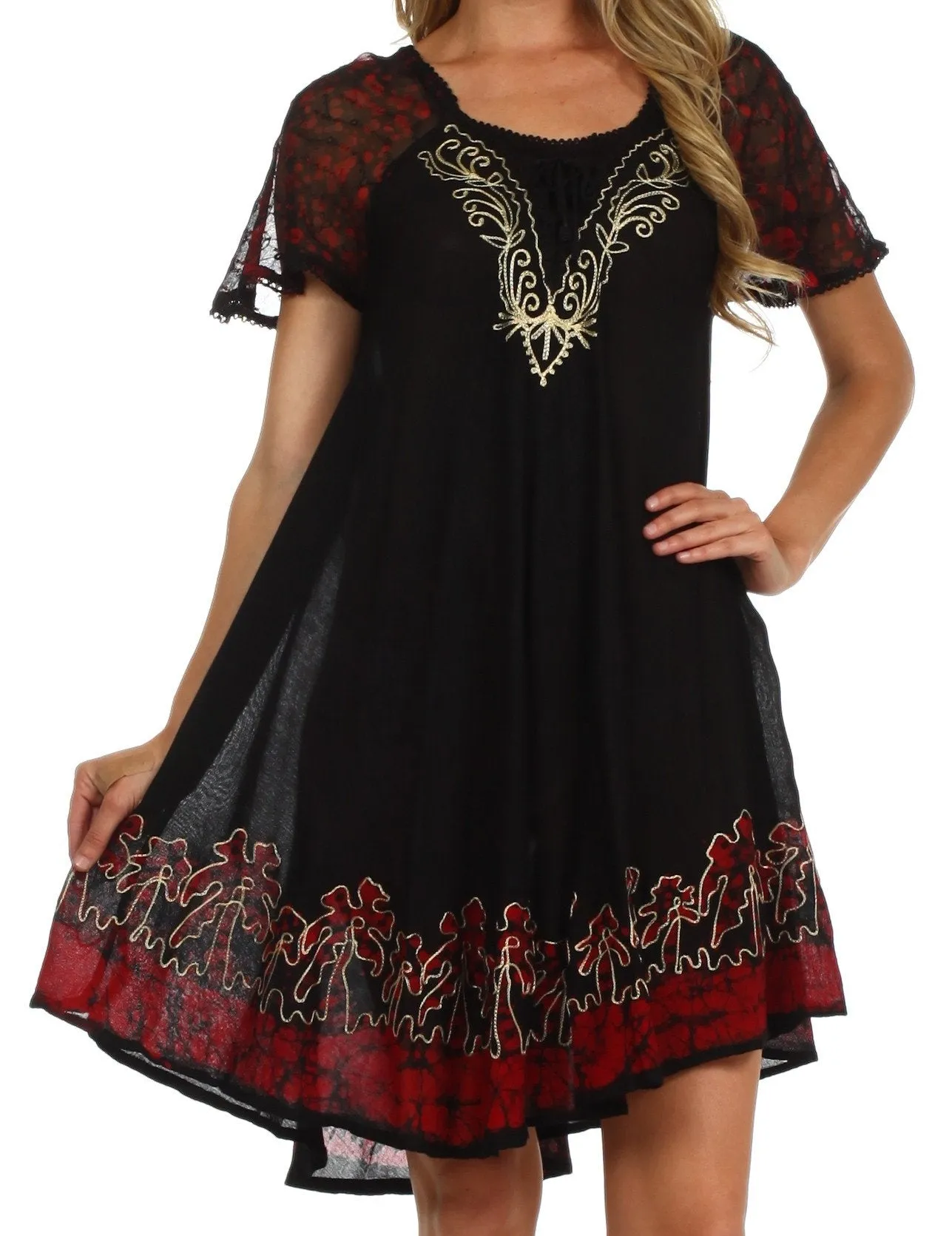 Sakkas Royal Palm Batik Dress / Cover Up