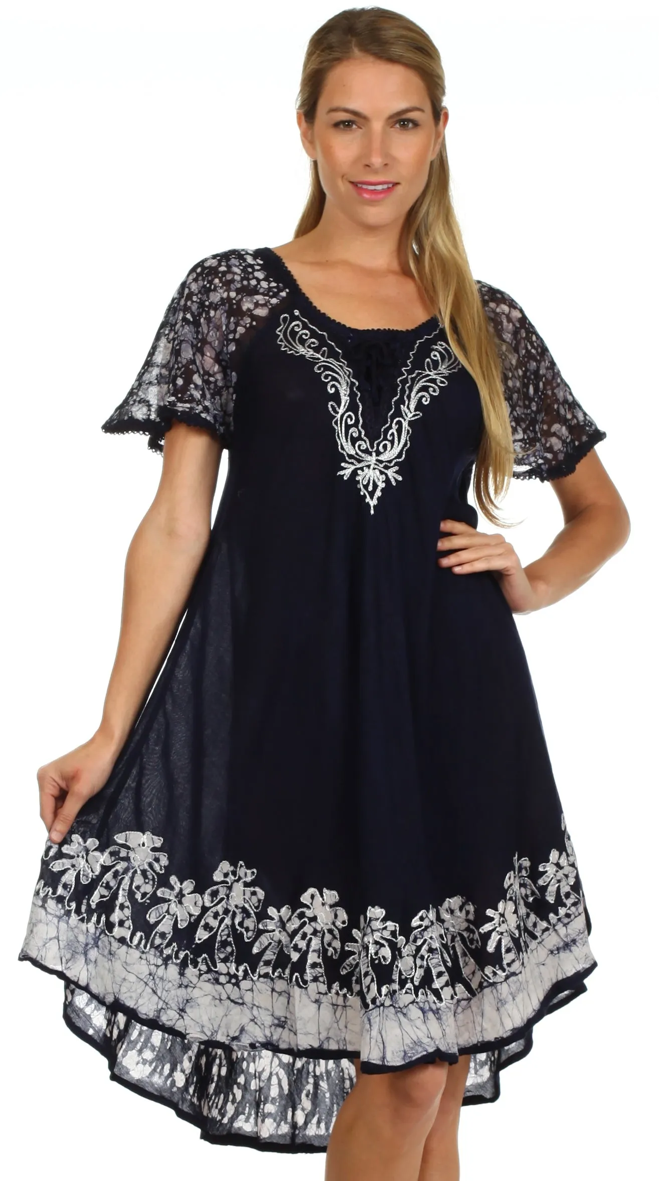 Sakkas Royal Palm Batik Dress / Cover Up
