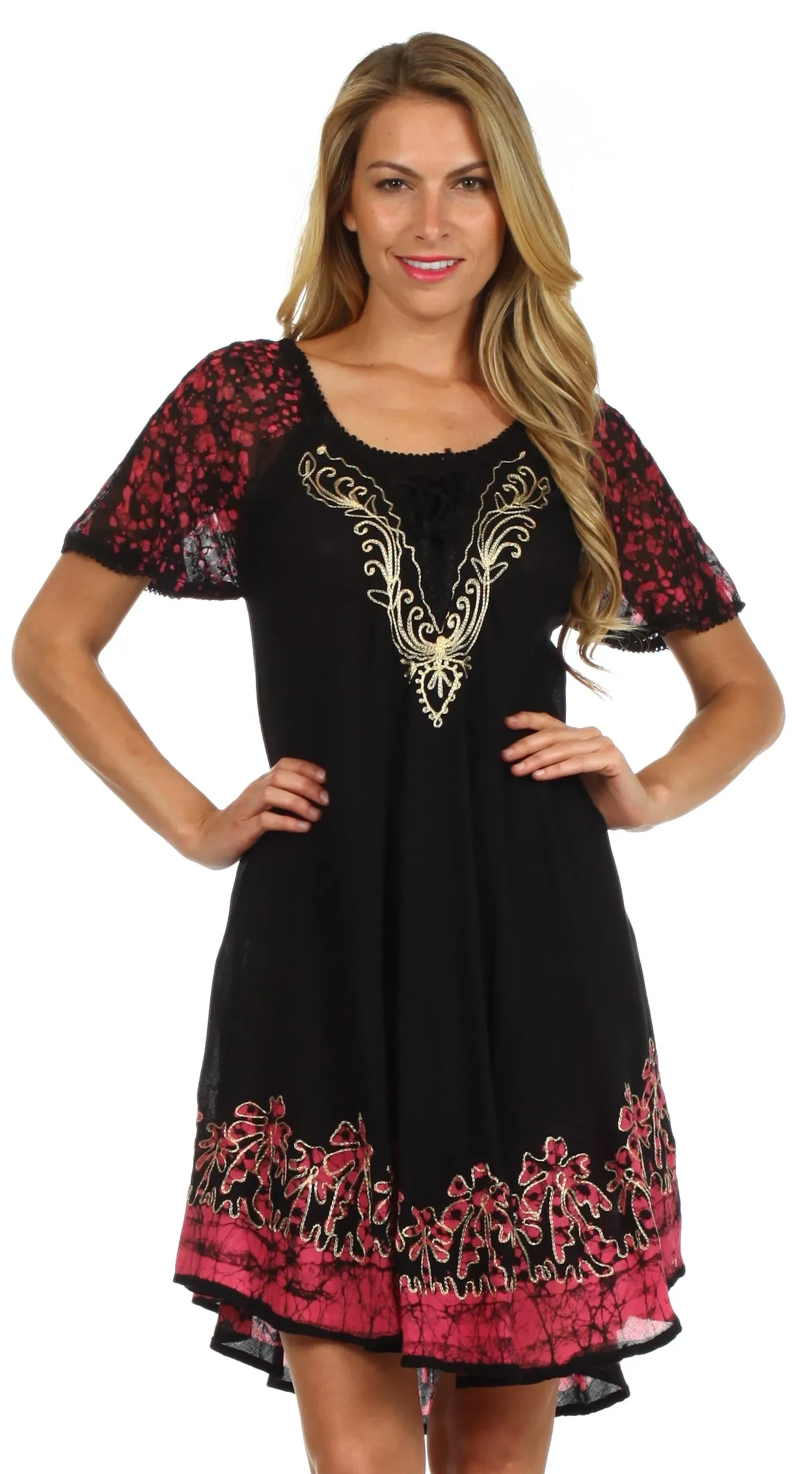 Sakkas Royal Palm Batik Dress / Cover Up