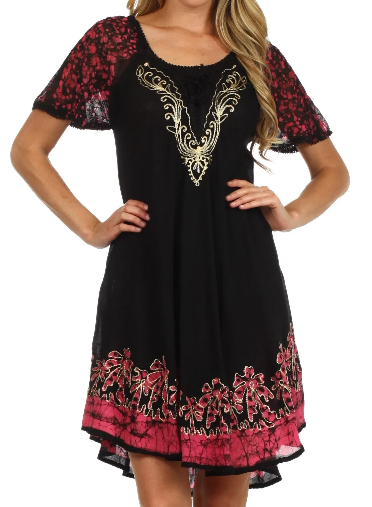Sakkas Royal Palm Batik Dress / Cover Up