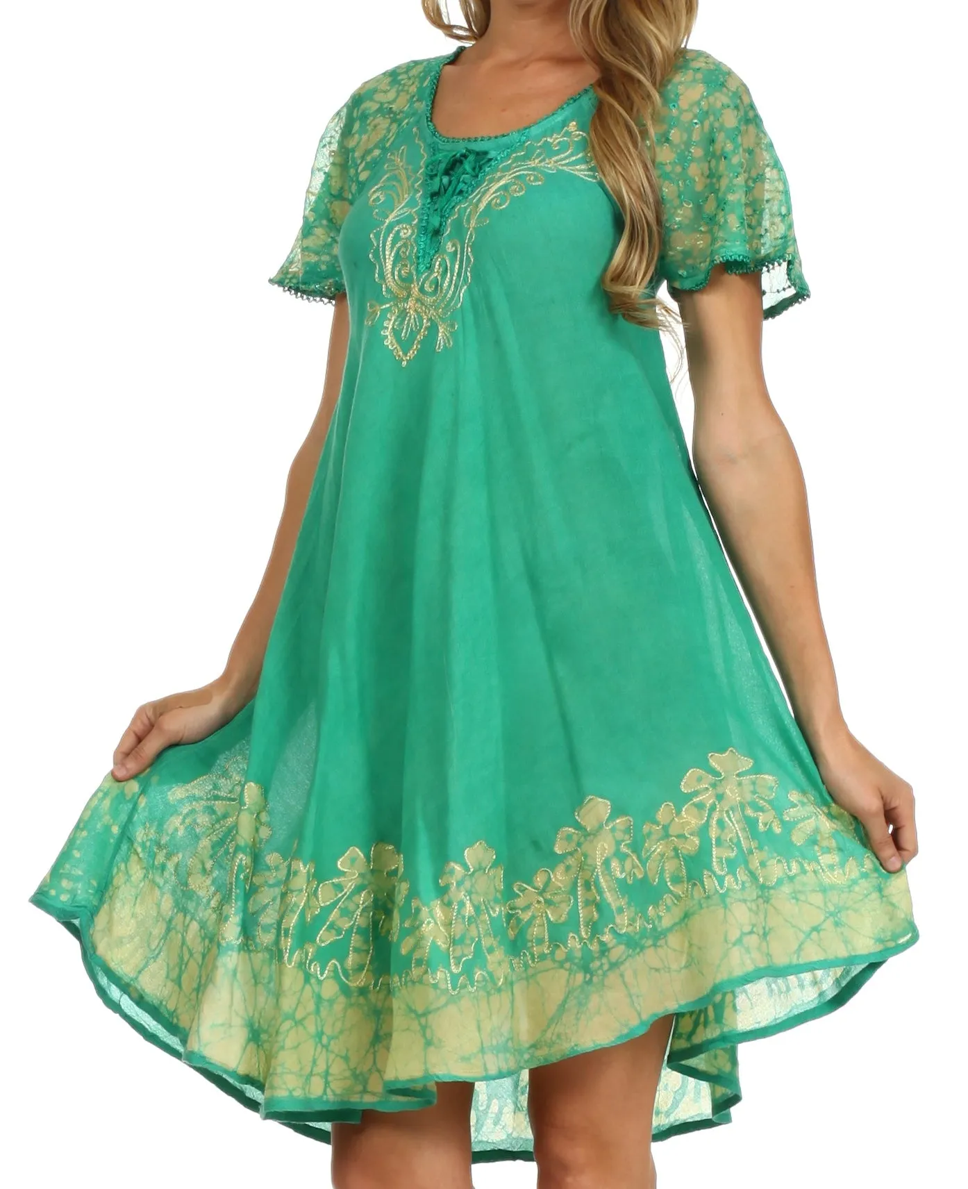 Sakkas Royal Palm Batik Dress / Cover Up