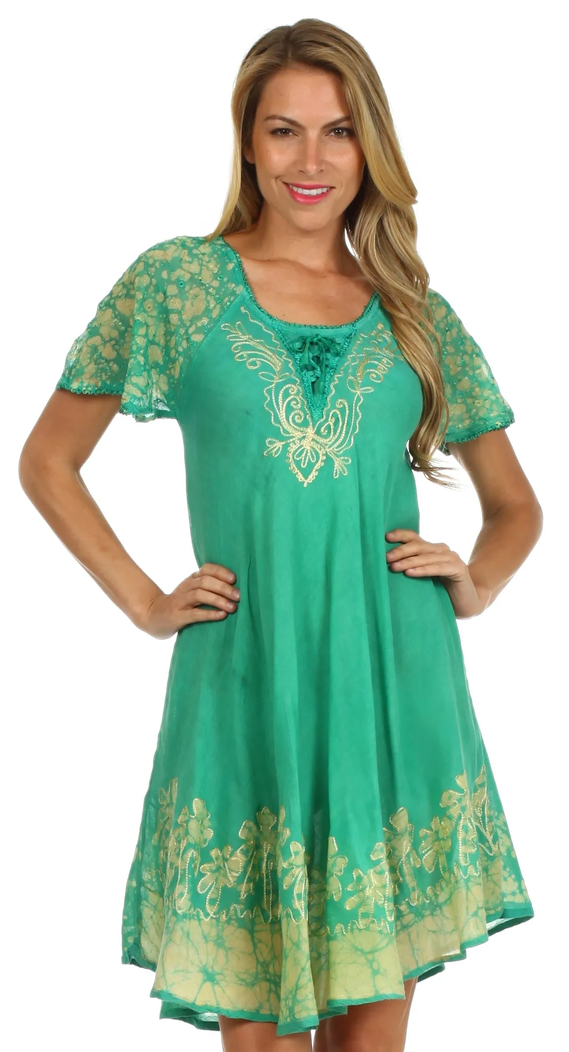 Sakkas Royal Palm Batik Dress / Cover Up