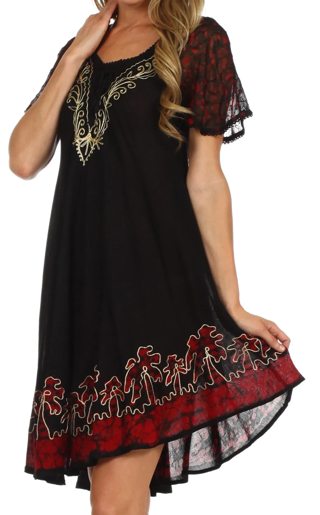 Sakkas Royal Palm Batik Dress / Cover Up