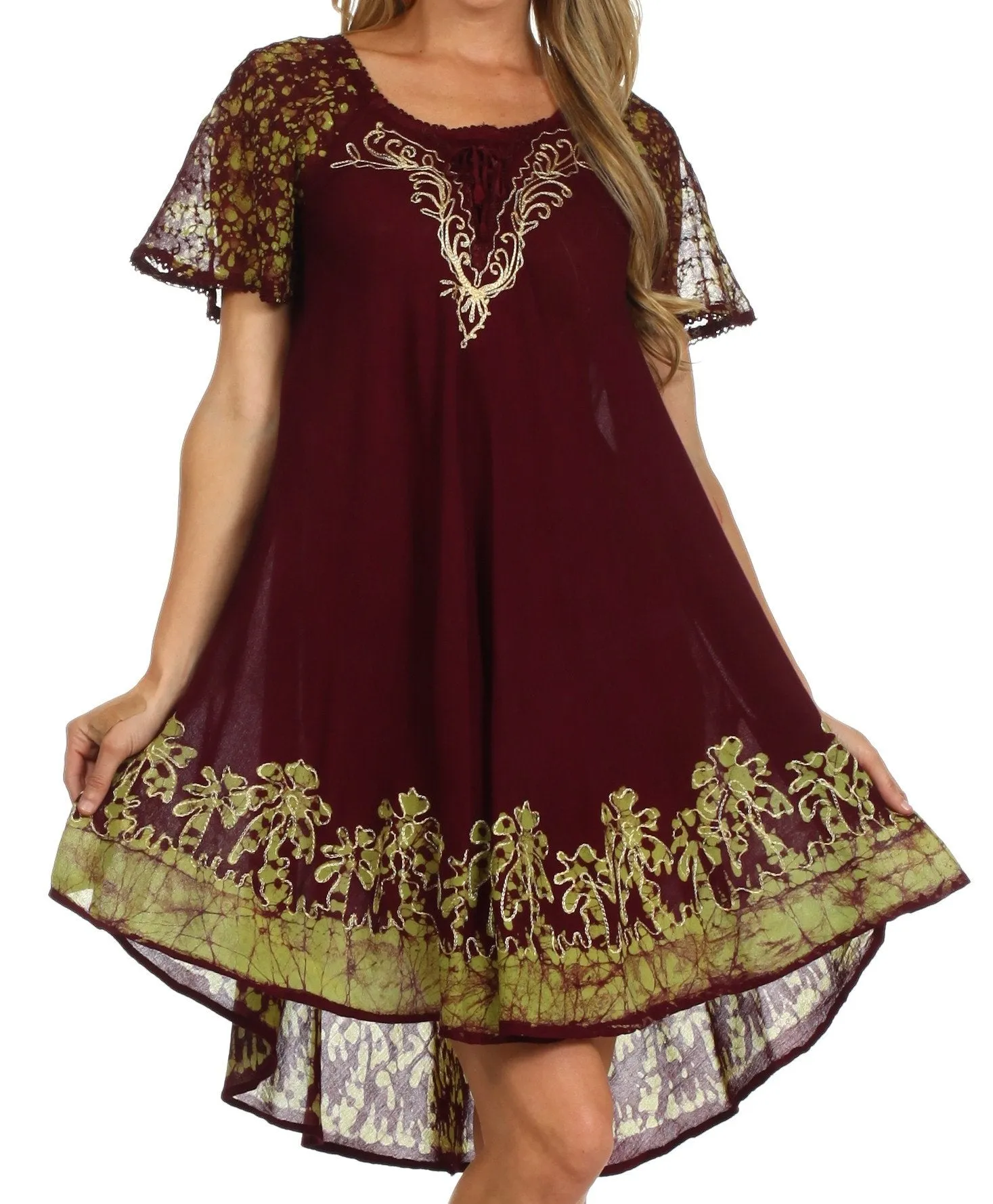 Sakkas Royal Palm Batik Dress / Cover Up