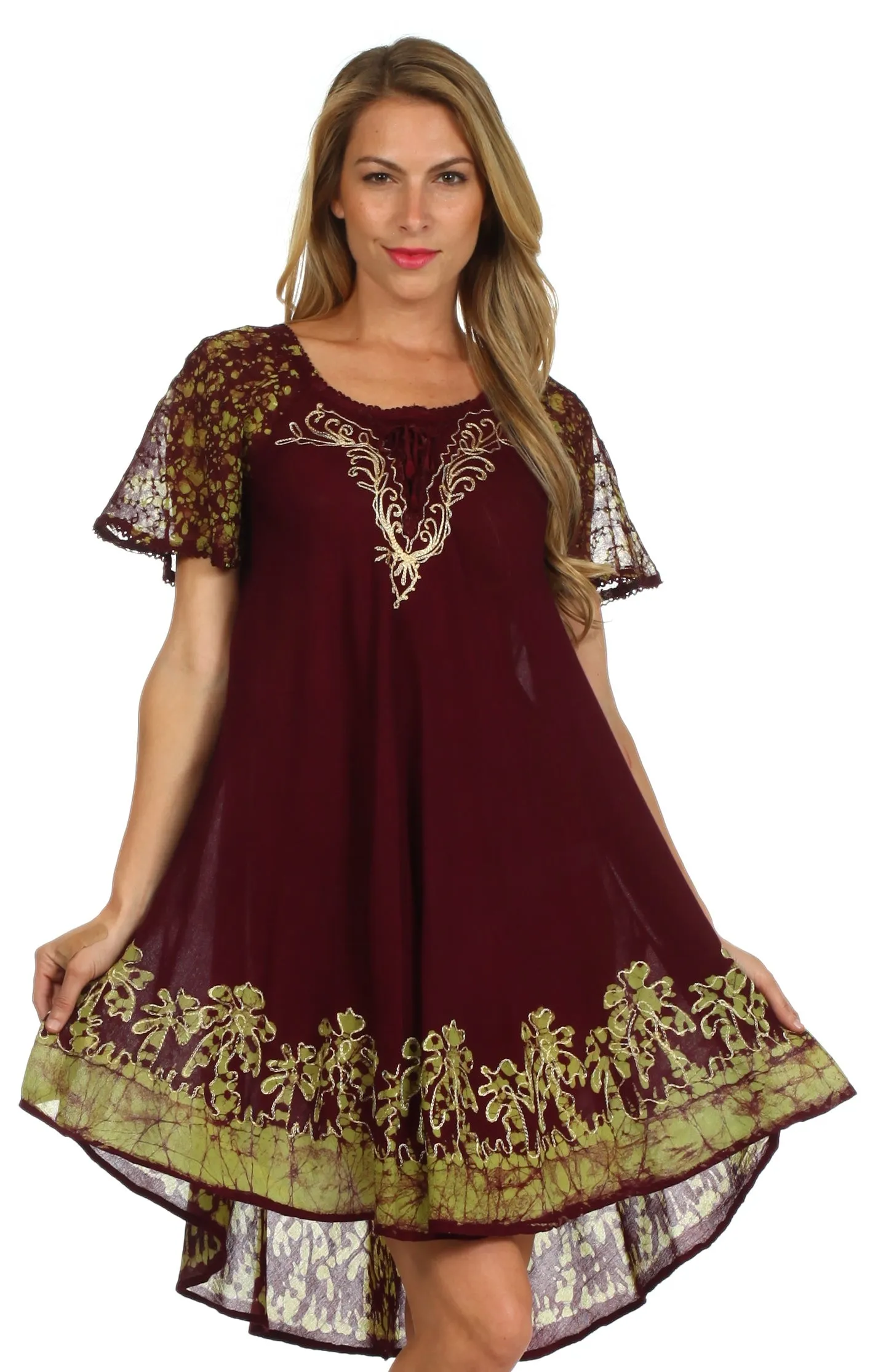 Sakkas Royal Palm Batik Dress / Cover Up