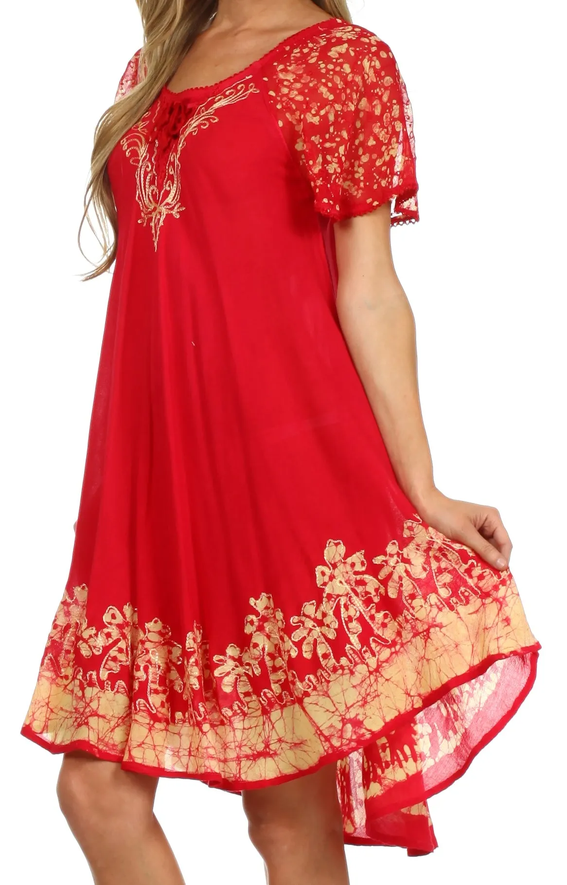 Sakkas Royal Palm Batik Dress / Cover Up