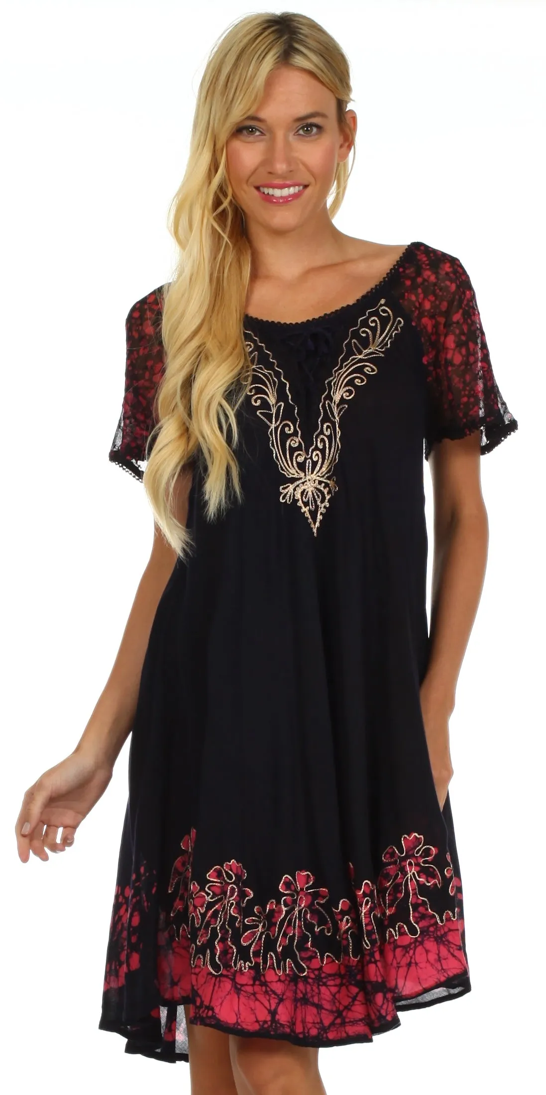 Sakkas Royal Palm Batik Dress / Cover Up