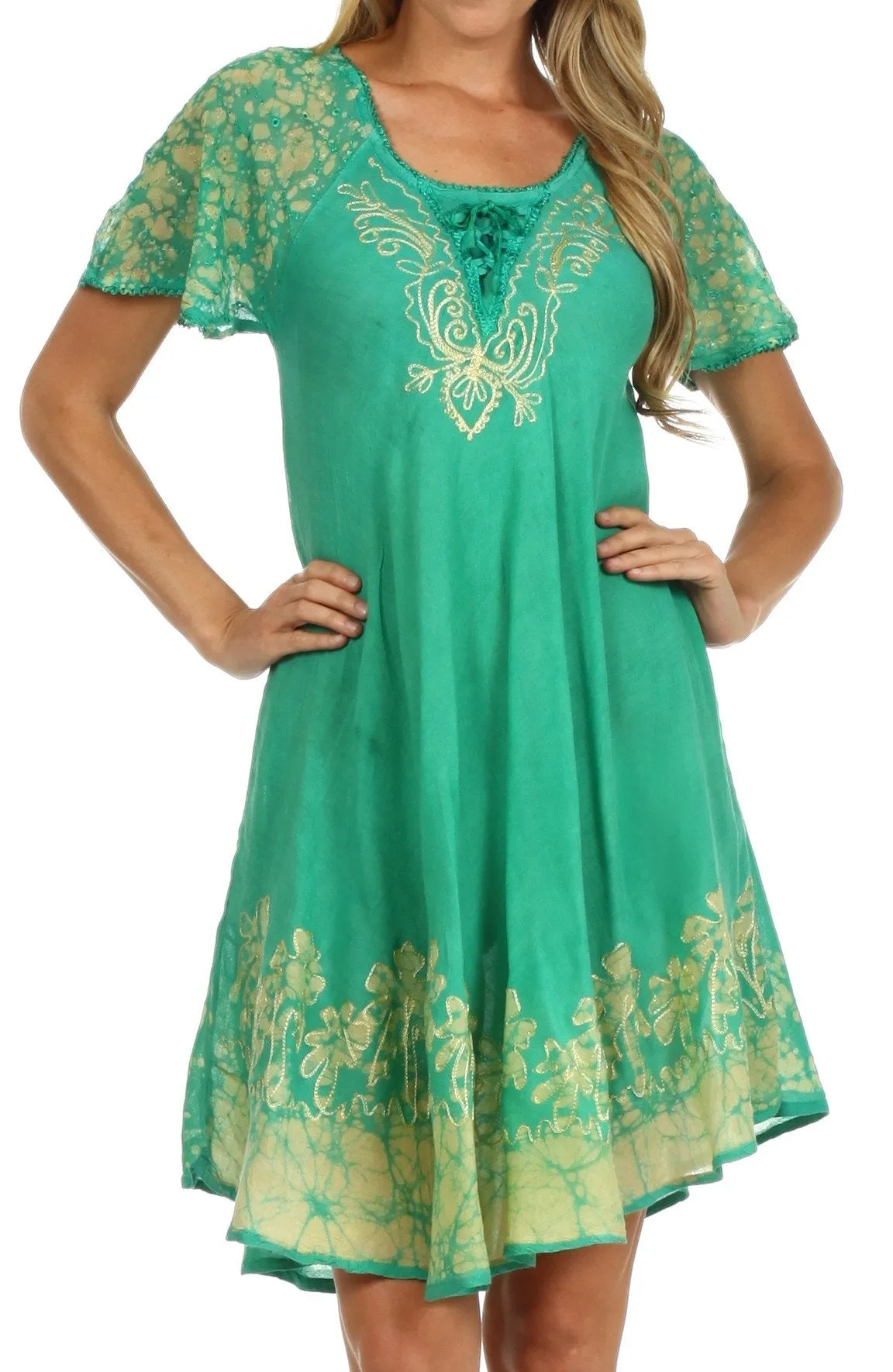 Sakkas Royal Palm Batik Dress / Cover Up